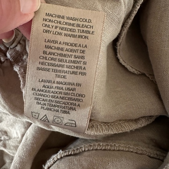 Anthropologie Velvet by Graham & Spencer Lola Tan 100% linen Pants size L NWT - Picture 9 of 11